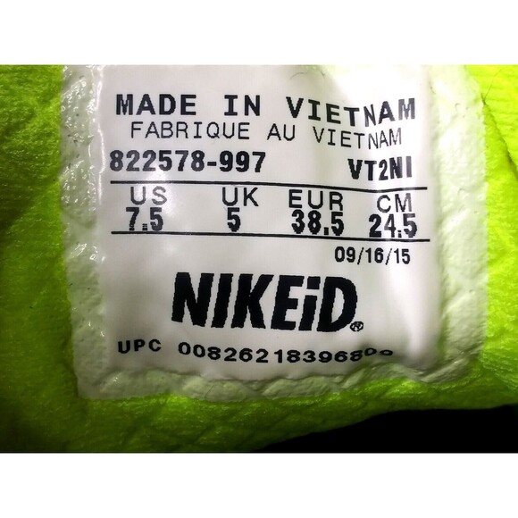 Nike Air Max 90 Hyperfuse ID Womens Size 7.5 Shoes Yellow~822578-997 - Picture 8 of 11